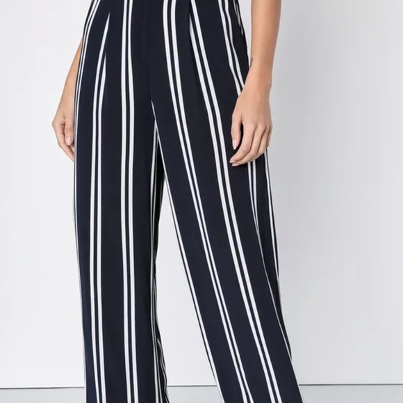 Coastal Living Navy Blue and White Striped Two Piece Jumpsuit - Picture 3 of 5